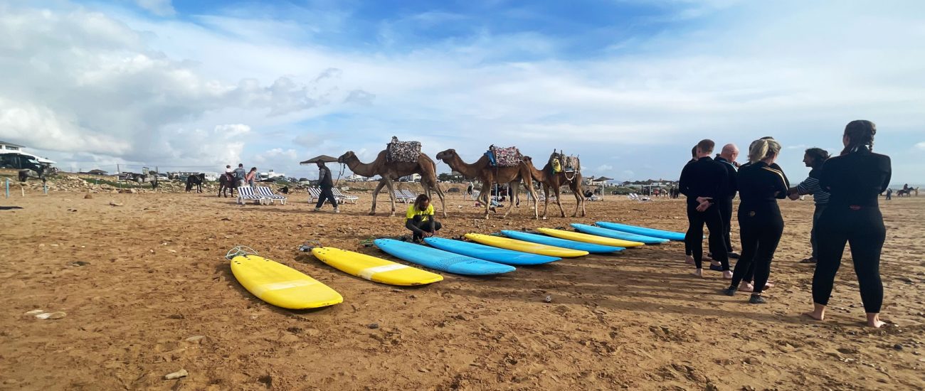 Group surf lesson in Sidi Kaouki with Momo